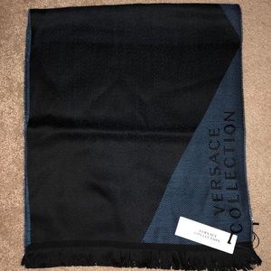 Versace Collection Blue and Black Scarf 🧣